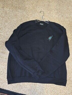 The Chosen Black Crewneck Sweatshirt w/Teal & White embroidered fish detail
